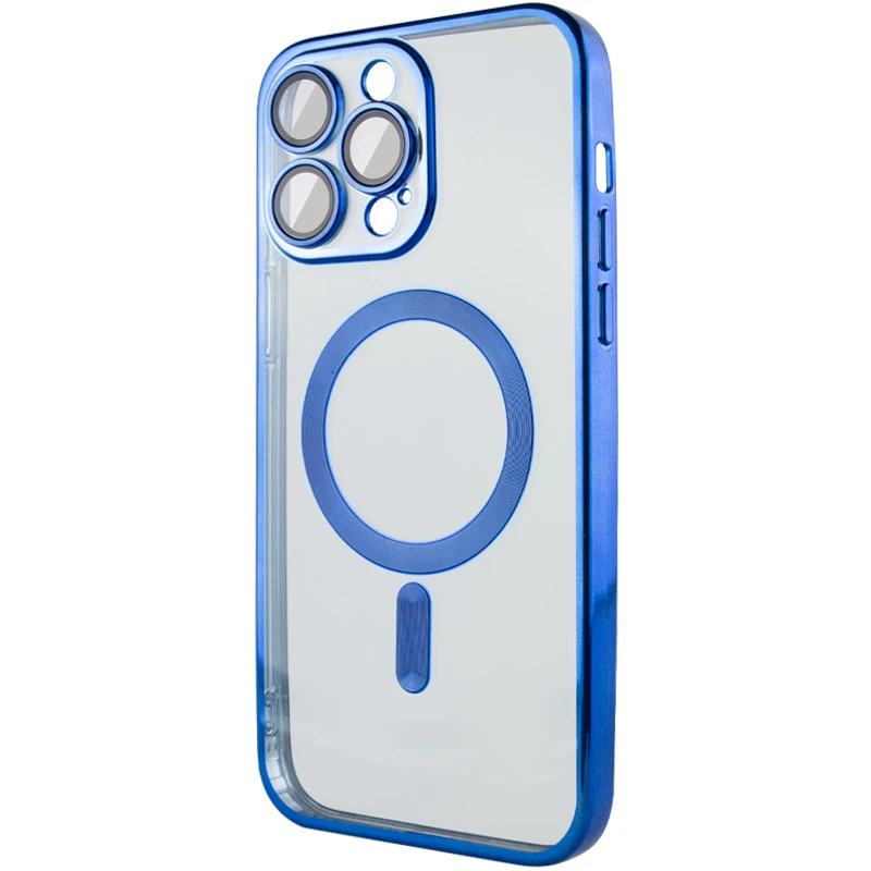 Хромовий TPU чохол з MagSafe на Apple iPhone 14 Pro Max (6.7") – Blue. Фото 4 з 9