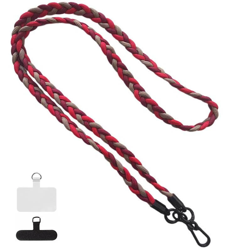 Плетенный шнурок (5мм) 120см – Red / Maroon / Brown. Фото 1 из 3