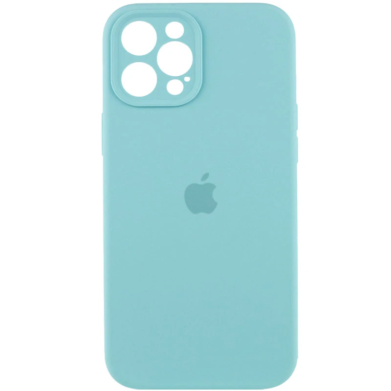 

Чехол Silicone Case с защитой камеры для Apple iPhone 12 Pro Max (6.7") (Бирюзовый / Marine Green), Бірюзовий / marine green