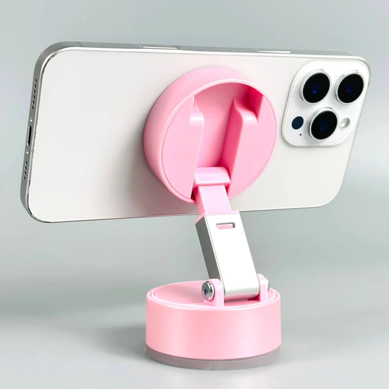 Автотримач XO C170 magnetic vacuum (center console) – Pink. Фото 3 з 4