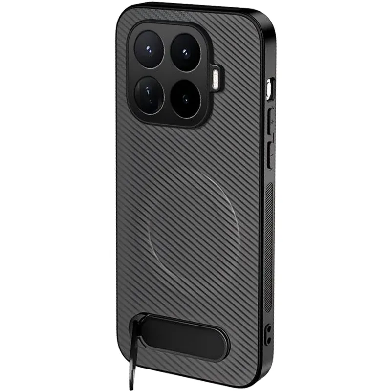 TPU+PC чохол Carbon Kickstand Magnetic Case для Xiaomi 17T – Grey. Фото 1 з 2