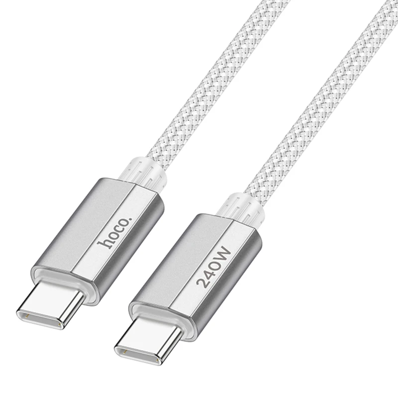 Дата кабель Hoco U134 Primero Type-C to Type-C 240W (1.8m) – Gray. Фото 2 з 4