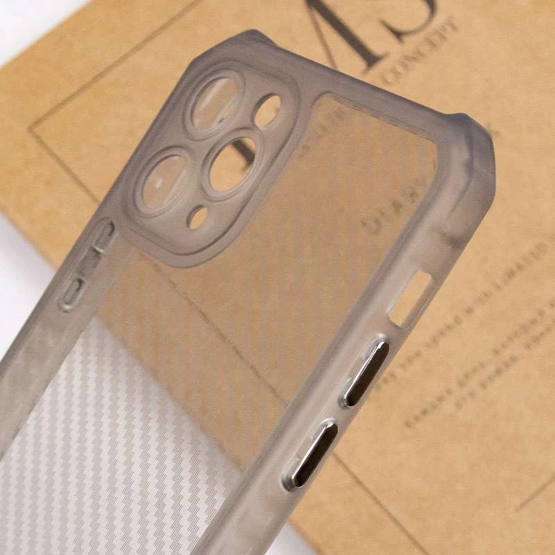 Карбоновий кольоровий силіконовий чохол на Apple iPhone 11 Pro (5.8") – Чорний / Прозорий. Фото 7 з 7