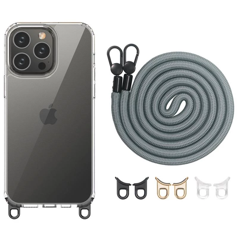 

Прозрачный силиконовый чехол с ремешком для Apple iPhone 14 Pro Max (6.7") (Fog)