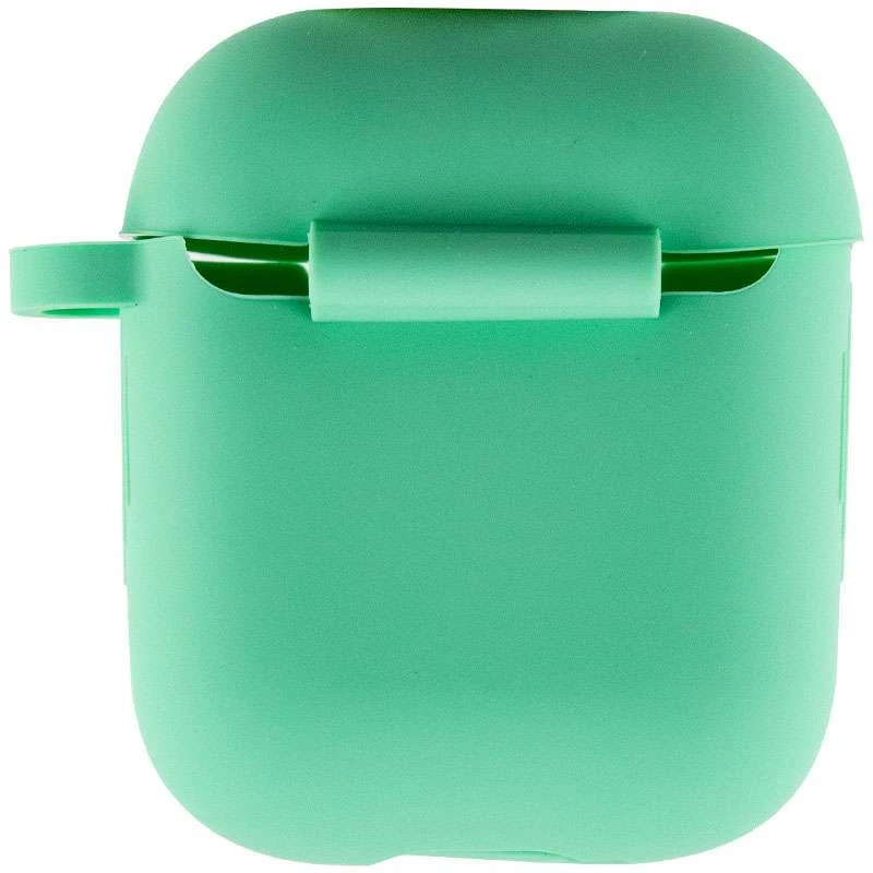 Силіконовий футляр New з карабіном для навушників Airpods 1/2 – Зелений / Spearmint. Фото 3 з 5
