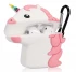 Силиконовый футляр Unicorn series для наушников AirPods 1/2 – Розовый. Фото 4 из 5