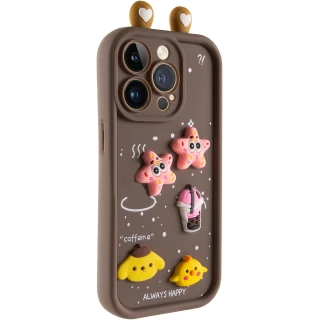 Силиконовый чехол Funny Toys with Ears для Apple iPhone 14 Pro (6.1") — Brown