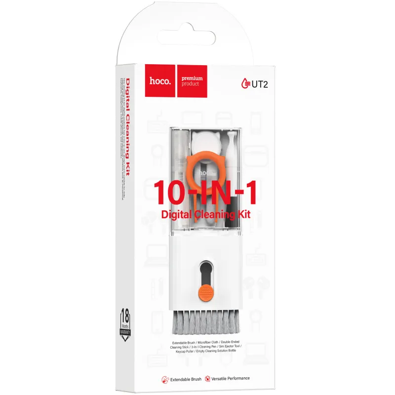 Набір для очищення гаджетів Hoco UT2 Mr. Gadget 10in1 – White. Фото 2 з 6