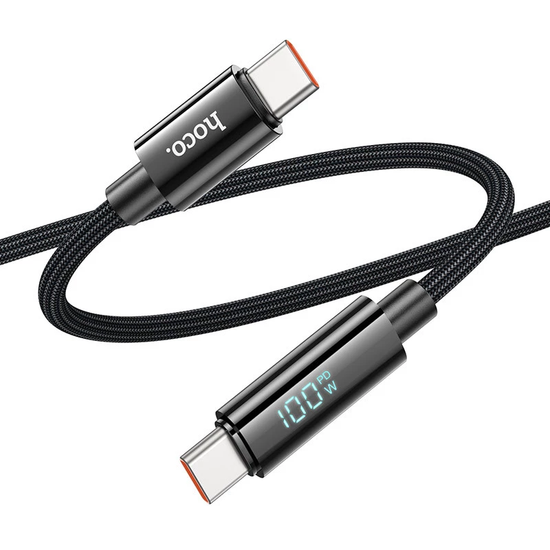 Дата кабель Hoco U125 Benefit 100W Type-C to Type-C (1.2m) – Black. Фото 3 з 6