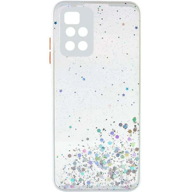 

Чохол з блискітками та захистом камери на Xiaomi Redmi 10 (Білий)