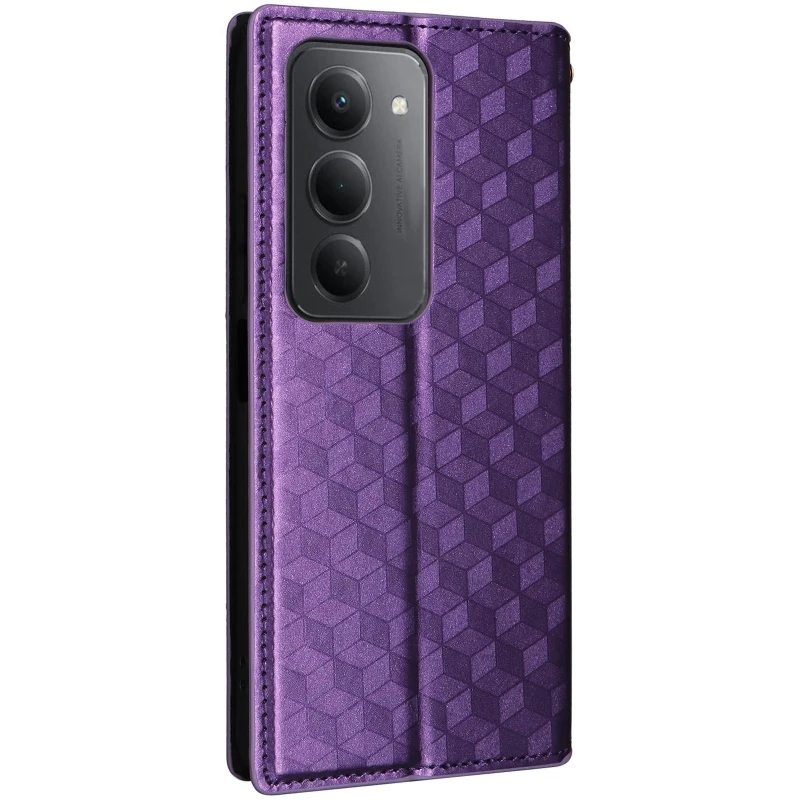 Кожаный чехол-книжка Rhombus Book для Xiaomi Redmi 15 (EU) – Purple. Фото 3 из 7