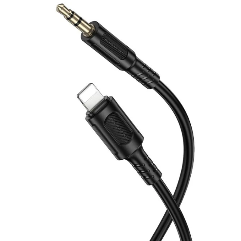 Аудио кабель Aux Borofone BL25A Nice (Lightning to AUX 3.5mm) (1m) – Black. Фото 2 из 5