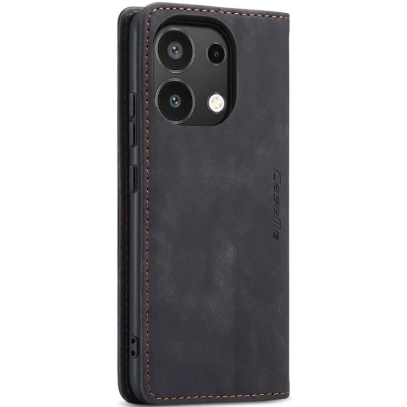 Шкіряний чохол-книжка CaseMe Velvet Nubuck для Xiaomi Redmi Note 13 4G – Black. Фото 5 з 6