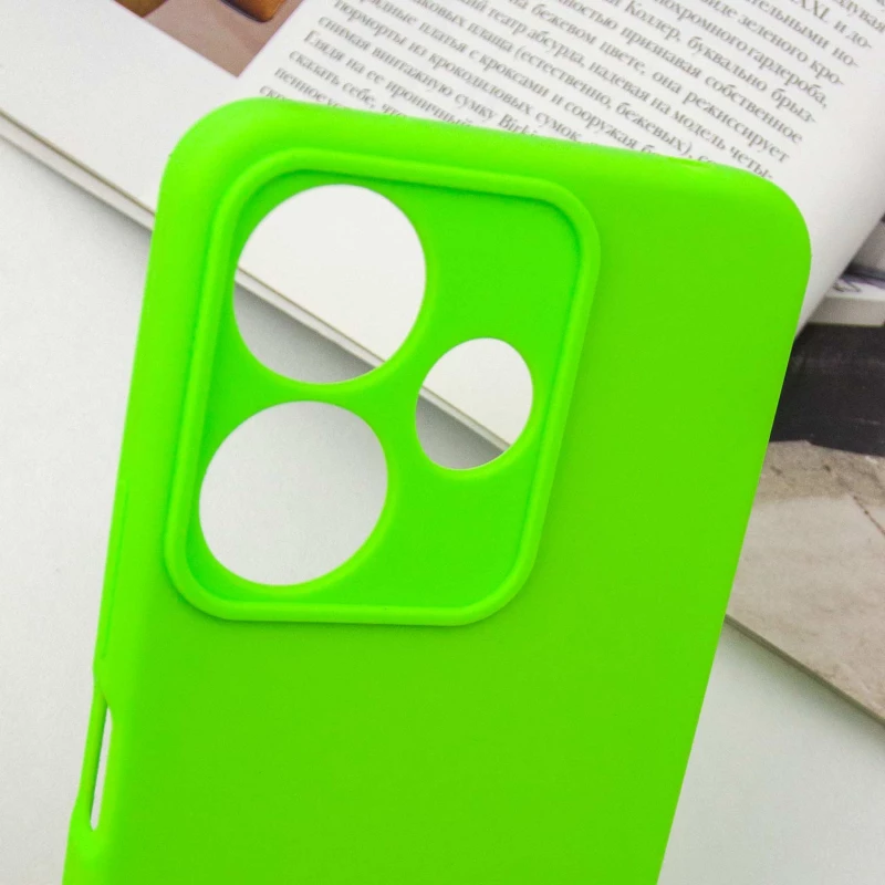Чохол Silicone Case Lakshmi Plus з закритою камерою на Xiaomi Redmi 13 4G – Салатовий / Neon Green. Фото 9 з 9