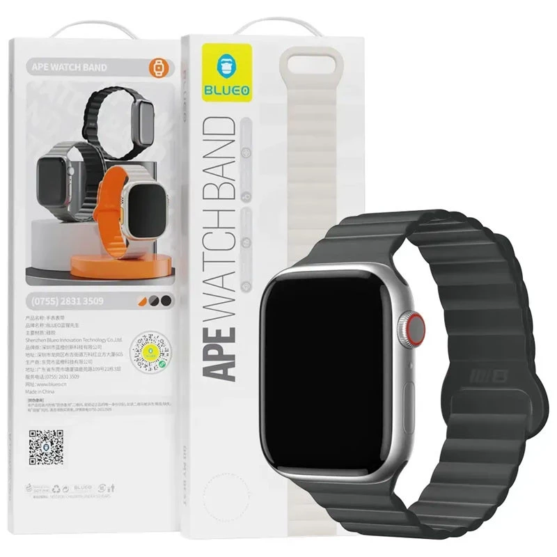 Ремінець BlueO Magnetic Silicone для Apple Watch 42(ser.1-3)/44/45/46/49mm – Black. Фото 2 з 2