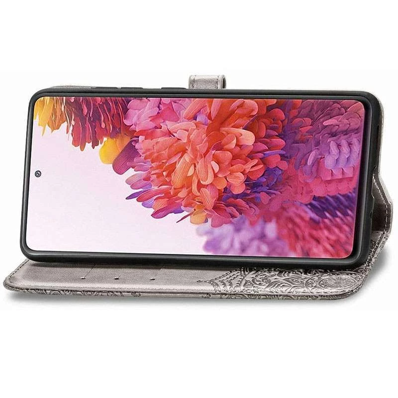 Шкіряний чохол-книжка Art Case з візитницею для Samsung Galaxy S20 FE – Сірий. Фото 3 з 6