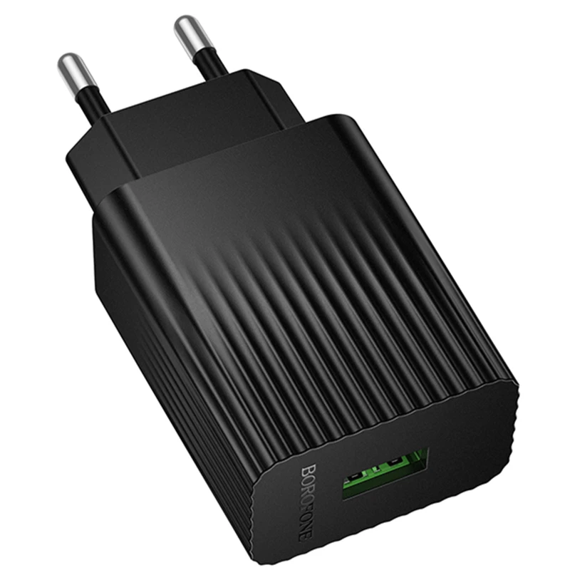 МЗП Borofone BAS72A Source QC3.0 (1USB-A) – Black. Фото 1 з 3