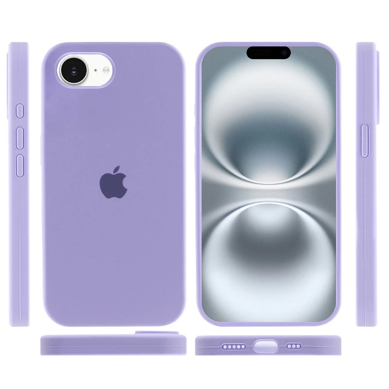 Чохол Silicone Case з закритим низом на Apple iPhone 17e (6.1") – Бузковий / Dasheen. Фото 5 з 6
