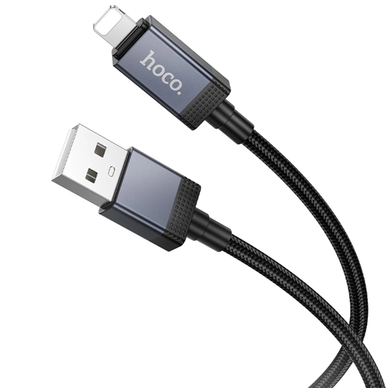Дата кабель Hoco X118 Generous with display USB to Lightning 2.4A (1m) – Black. Фото 2 из 6