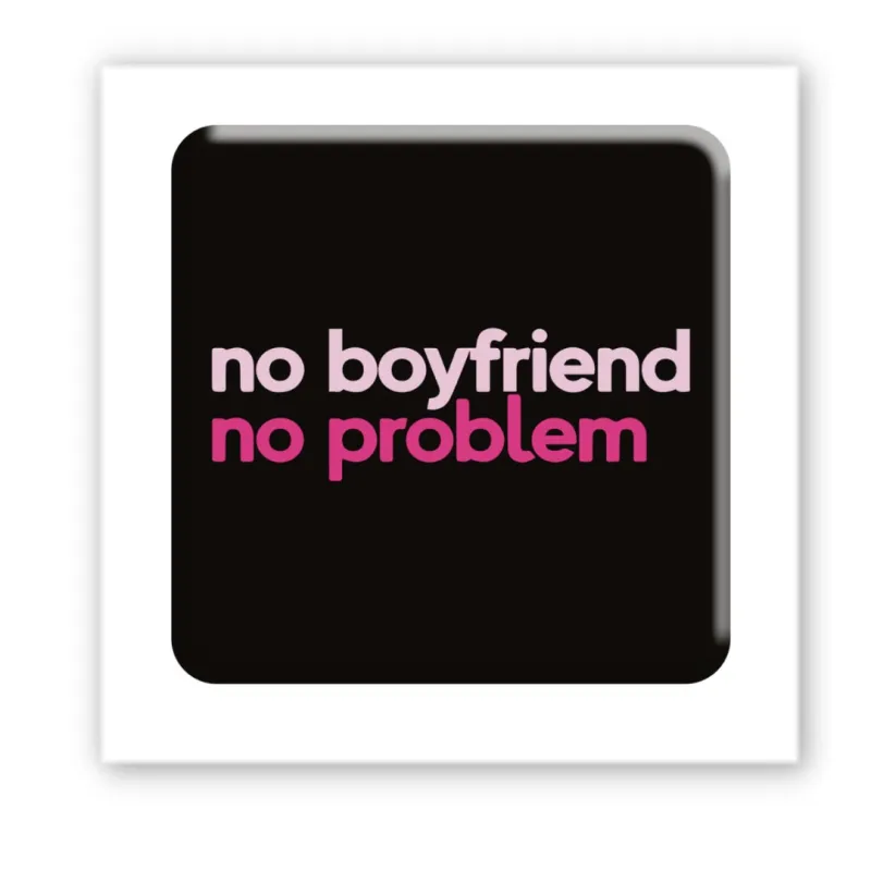 Стікер 3D до 5см Motivation black Collection – No boyfriend-no problem. Фото 1 з 3