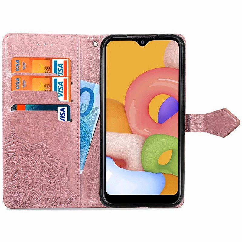 Шкіряний чохол-книжка Art Case з візитницею для Xiaomi Redmi 9A – Рожевий. Фото 5 з 5