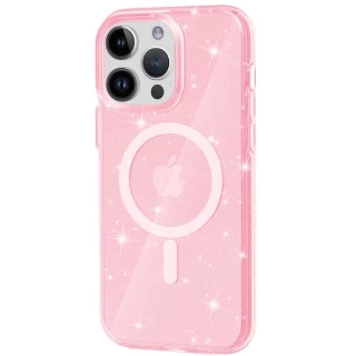 Чехол с блестками и MagSafe на Apple iPhone 14 Pro (6.1") — Pink+Glitter