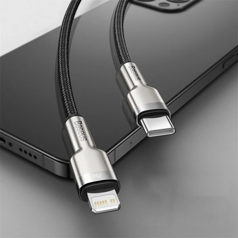 Дата кабель Baseus Cafule Series Metal Type-C to Lightning PD 20W (1m) (CATLJK-A) – Черный. Фото 2 из 2