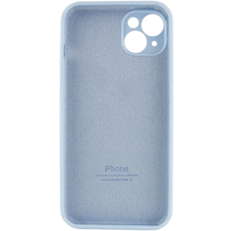 Чехол Silicone Case с защитой камеры для Apple iPhone 14 (6.1") – Голубой / Sweet Blue. Фото 5 из 7