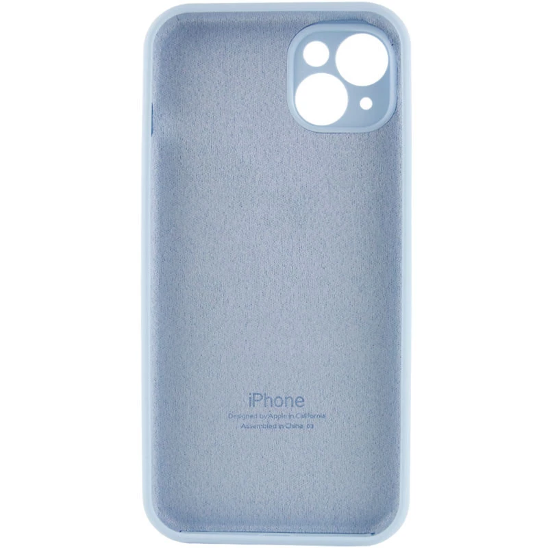 Чехол Silicone Case с защитой камеры для Apple iPhone 15 Plus (6.7") – Голубой / Sweet Blue. Фото 4 из 6