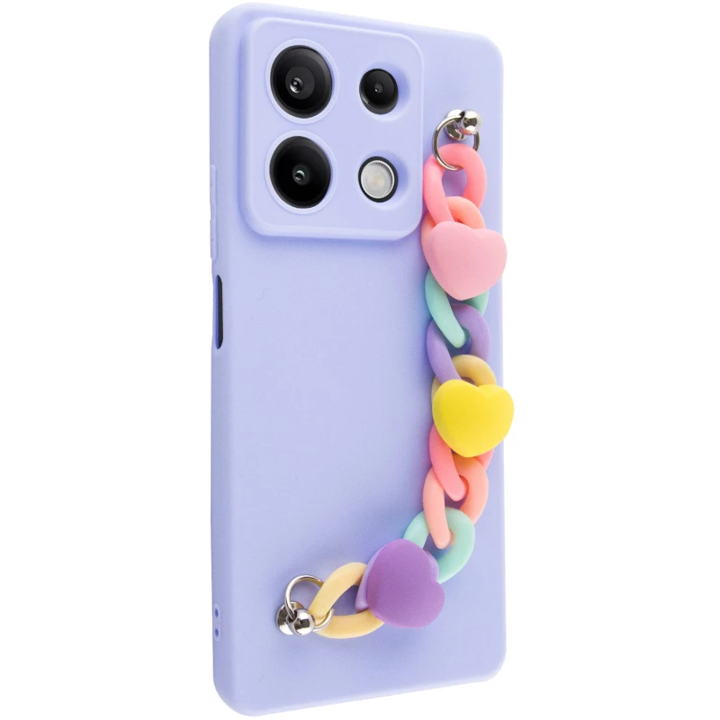 Чохол Heart з ланцюгом на Xiaomi Redmi Note 13 5G – Lilac Blue. Фото 2 з 7