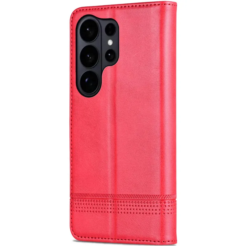 Шкіряний чохол-книжка AZNS Classic series для Samsung Galaxy S26 Ultra – Red. Фото 2 з 4
