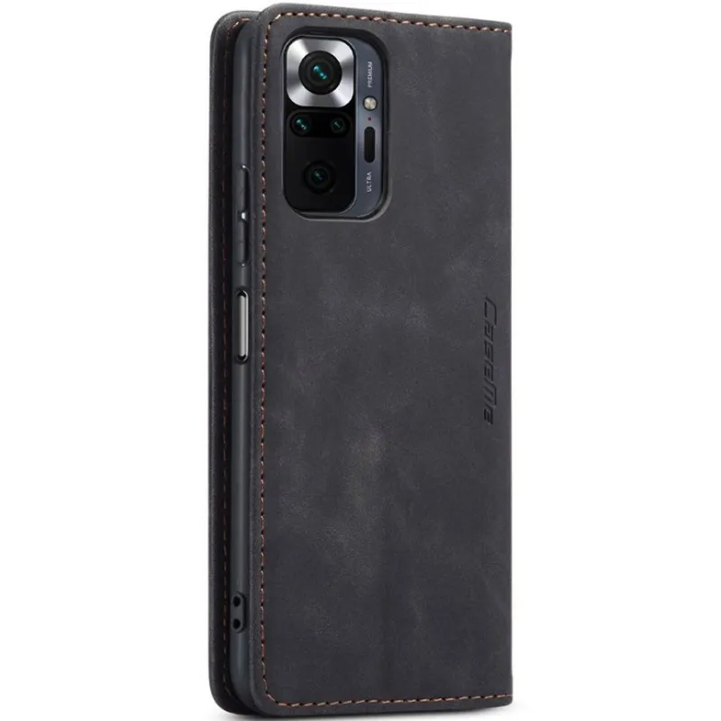 Шкіряний чохол-книжка CaseMe Velvet Nubuck для Xiaomi Redmi Note 10 Pro – Black. Фото 5 з 6