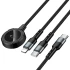 Дата кабель Hoco CW64 3in1 Type-C to iWatch/Lightning/Type-C 15W (1.2m) – Black. Фото 4 з 6
