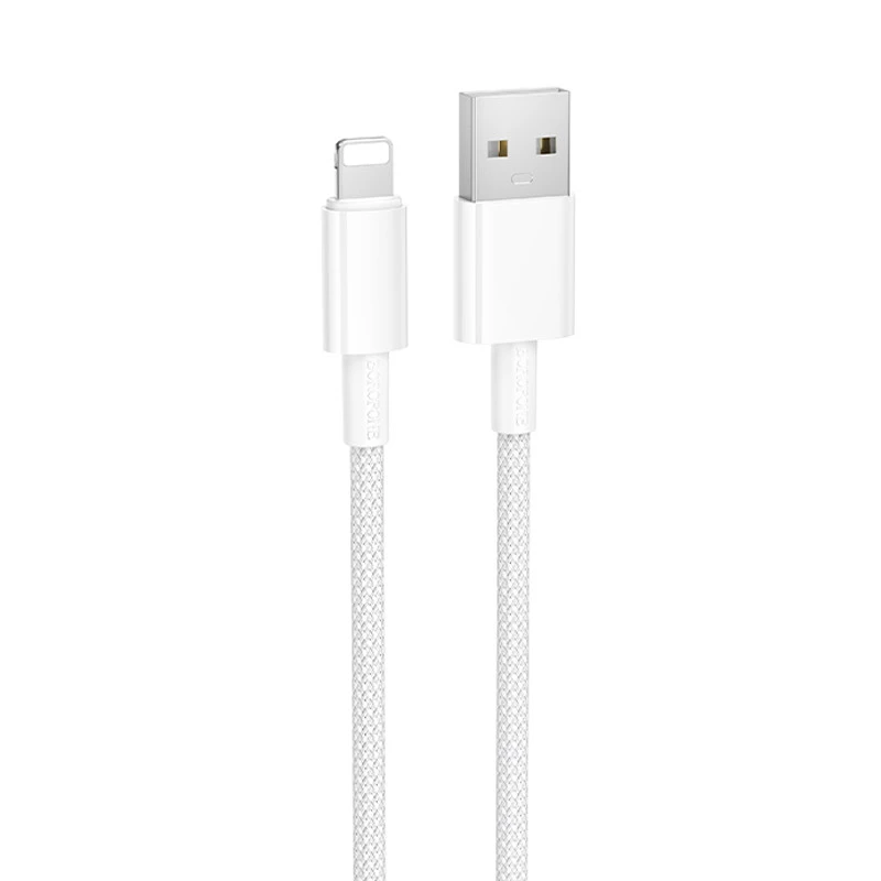 Дата кабель Borofone BX117 Source USB to Lightning 2.4A (1m) – White. Фото 1 з 3