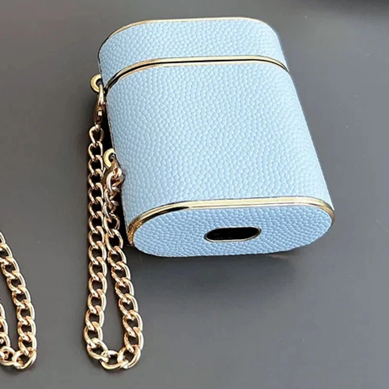 Шкіряний футляр Suitcase для навушників AirPods 1/2 – Blue. Фото 3 з 3