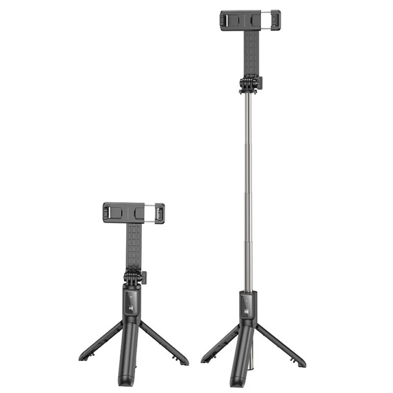 Монопод для селфи Borofone BY11 Happy с треногой + съемный BT пульт – Black. Фото 4 из 5