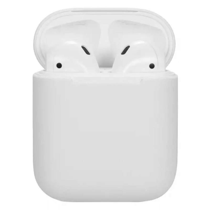 

Силиконовый футляр для наушников Airpods 1/2 Ultra Slim (Белый), Білий