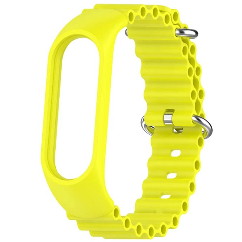 Ремешок Ocean Band для Xiaomi Mi Band 7/6/5/4/3 – Желтый / Flash. Фото 3 из 8