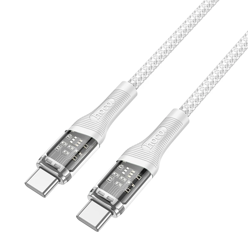 Дата кабель Hoco U111 Discovery Edition Type-C to Type-C 60W (1.2m) – Grey. Фото 3 з 4