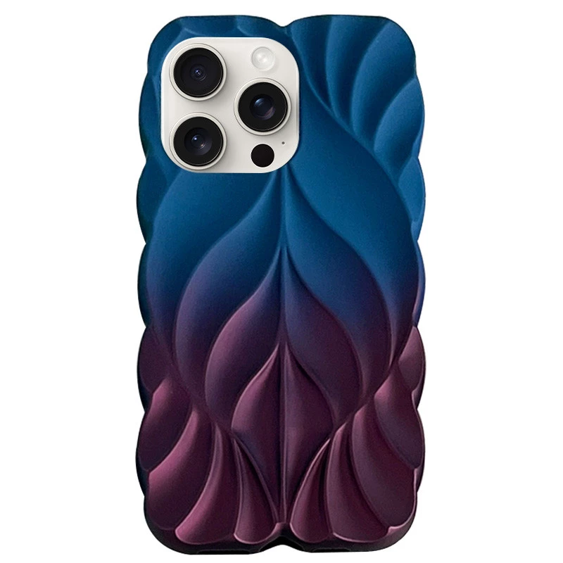 Силіконовий чохол Leaf для Apple iPhone 15 Pro (6.1") – Navy Blue / Plum. Фото 1 з 3
