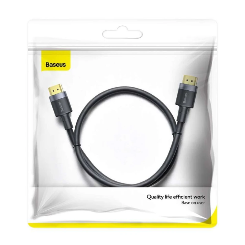 Дата кабель Baseus HDMI Cafule Series 4KHDMI Male To 4KHDMI Male (1m) (CADKLF-E) – Чорний. Фото 6 з 6