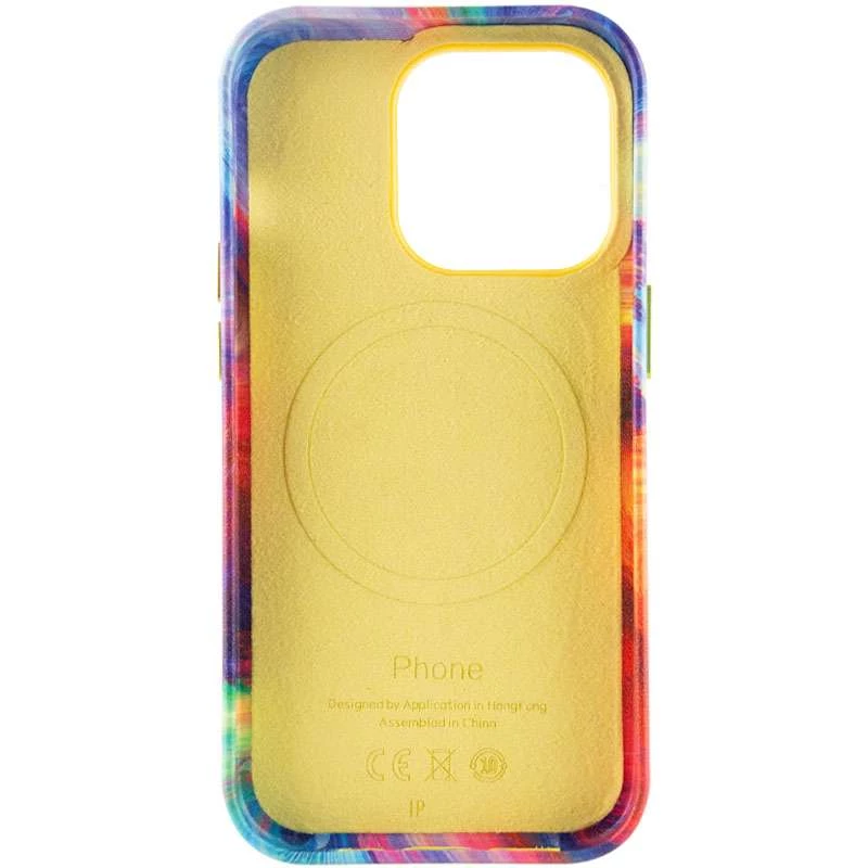 Шкіряний чохол Colour Splash with MagSafe на Apple iPhone 13 Pro (6.1") – Yellow / Red. Фото 6 з 8