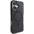 Кольоровий TPU+PC з металевими кнопками , кільцем та MagSafe для Apple iPhone 16 – Чорний. Фото 1 з 7