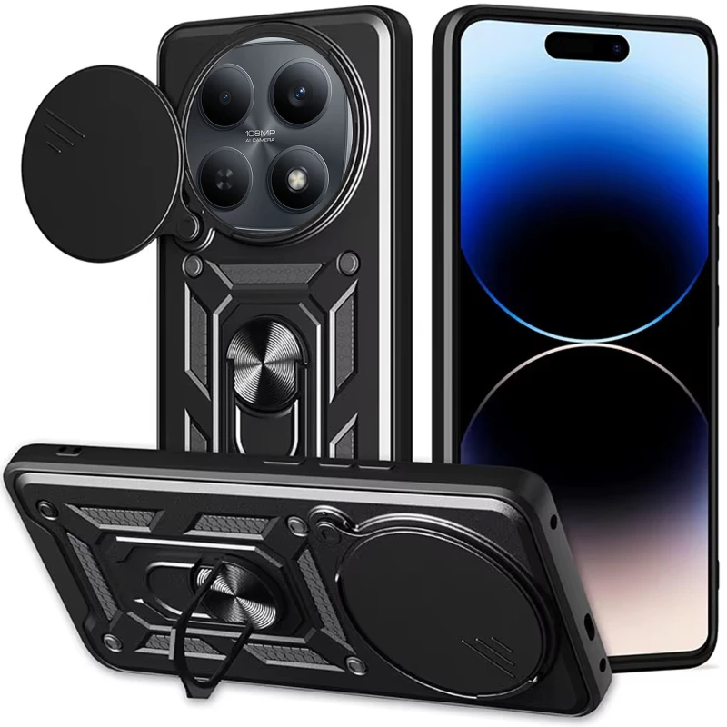 Ударопрочный чехол Ummi Camshield Serge Ring (in box) для Xiaomi Redmi Note 15 4G/5G (EU) – Черный / Black. Фото 2 из 2