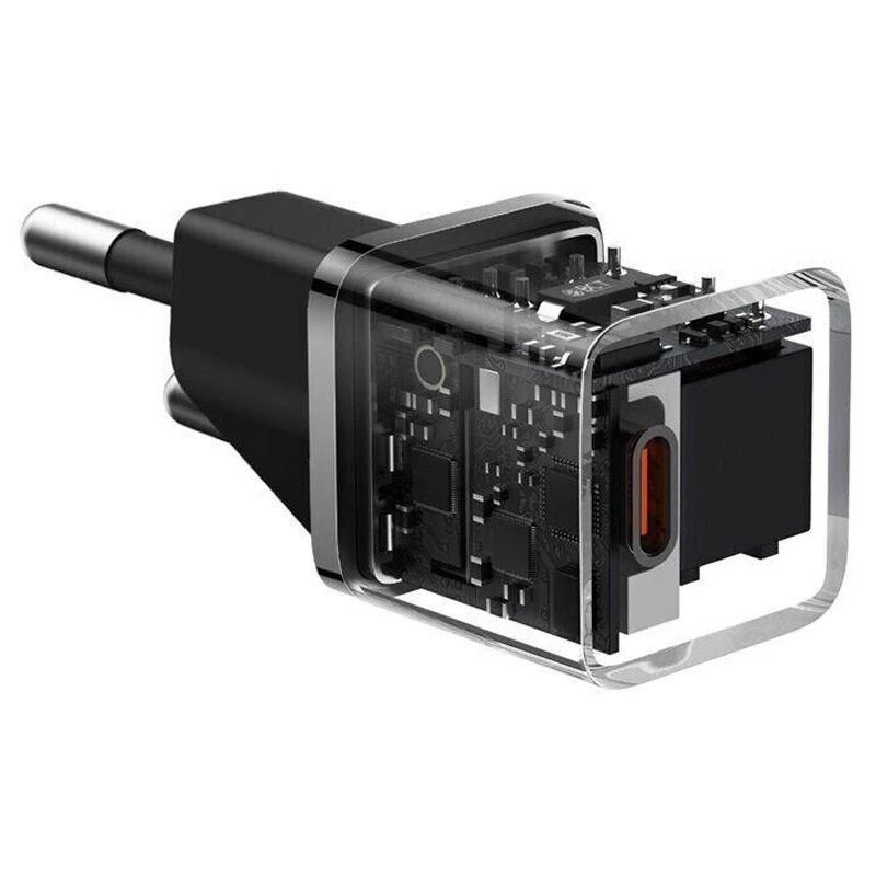 МЗП Baseus GaN5 Fast Charger (mini) 1C 20W (CCGN05010) – Black. Фото 3 з 4