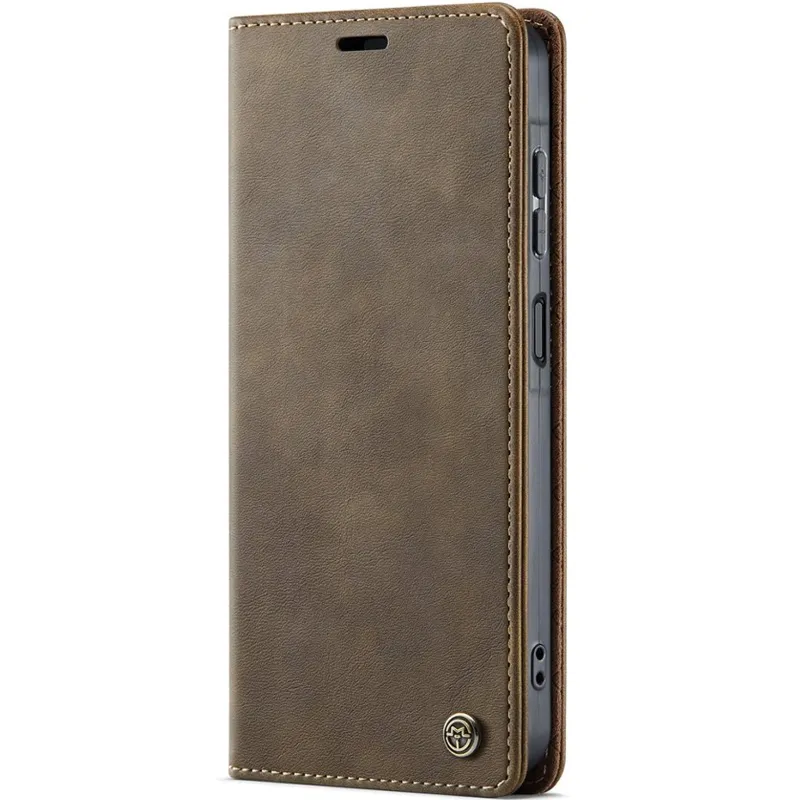 Шкіряний чохол-книжка CaseMe Nappa leather для Samsung Galaxy A06 – Brown. Фото 1 з 10