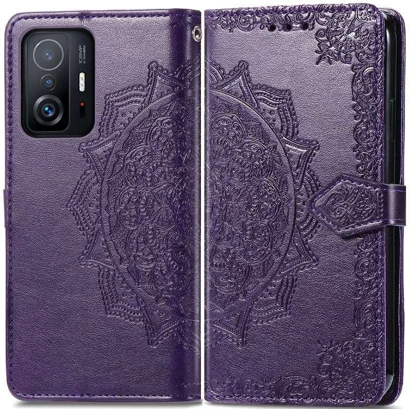 Шкіряний чохол-книжка Art Case з візитницею для Xiaomi 11T / 11T Pro – Фіолетовий. Фото 2 з 5