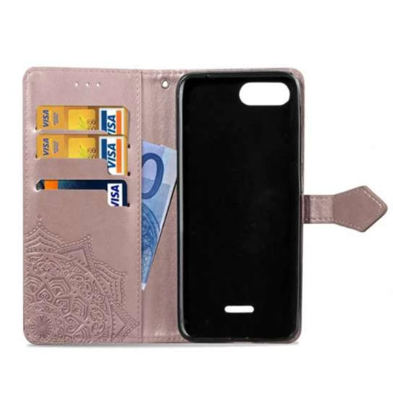 Шкіряний чохол-книжка Art Case з візитницею для Xiaomi Redmi 6A – Рожевий. Фото 2 з 3