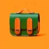 Шкіряний футляр Briefcase для навушників AirPods Pro 2 / Pro – Green / Orange. Фото 2 з 5