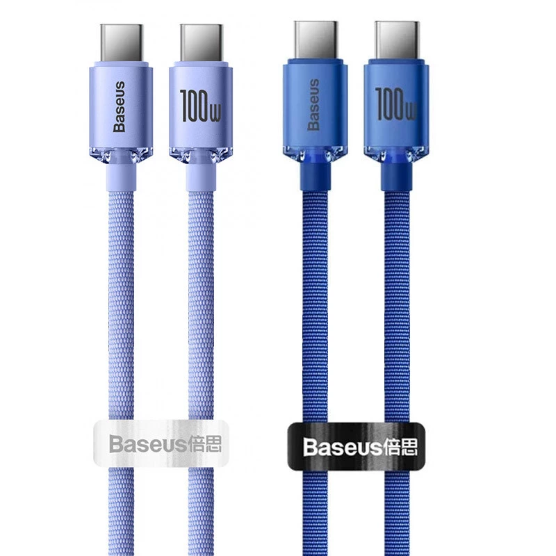 Дата кабель Baseus Crystal Shine Series Type-C to Type-C 100W (1.2m) (CAJY00060) фото 2 з 2
